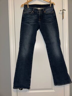 Lucky Brand Dungarees Women's Dark Indigo Midrise Flare Jeans size 4/27